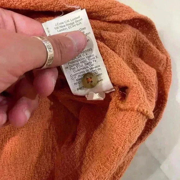 Madewell Texture Thread Tiered Sleeve Top Orange Scoop Neck Women's Small Boho - Picture 6 of 7